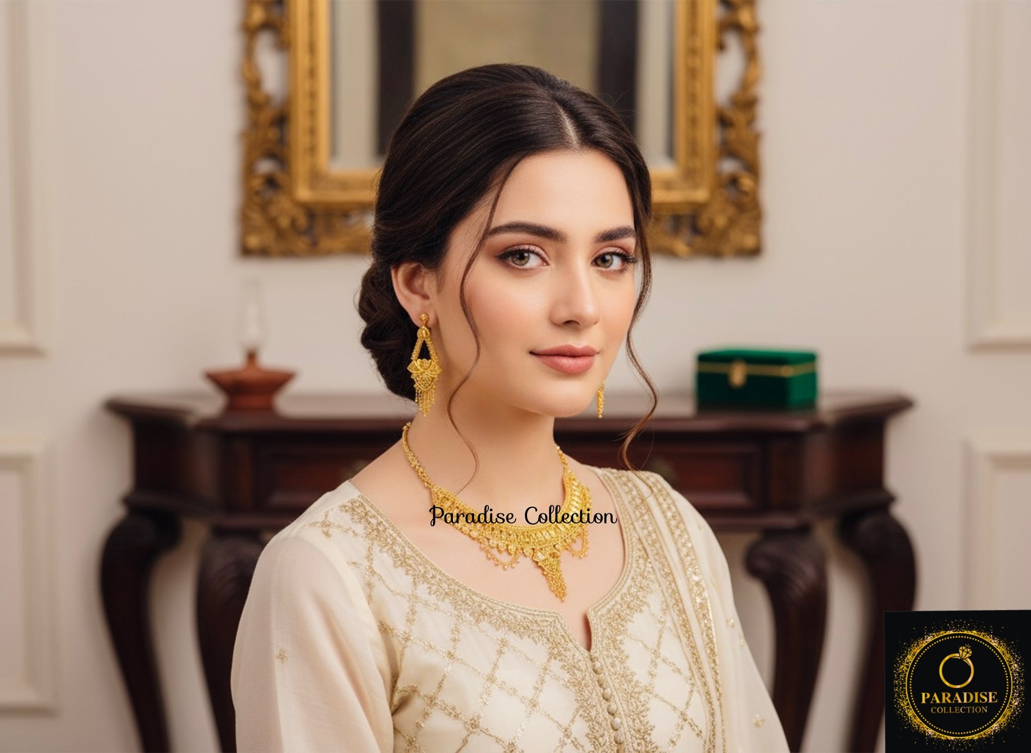 Royal Sona Finish Necklace Set – For Wedding Ensembles, Festivals & Timeless Gifts