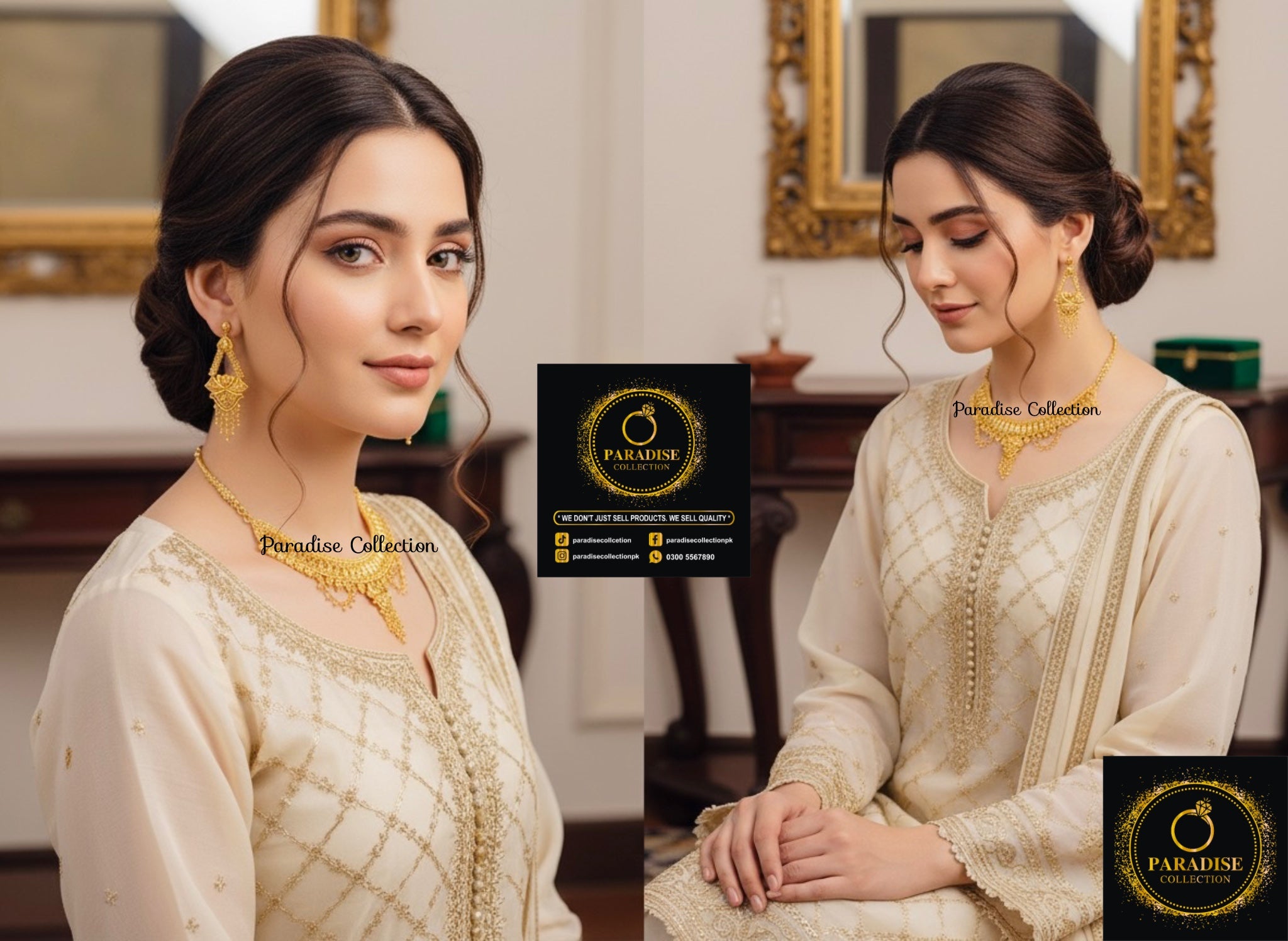 Royal Sona Finish Necklace Set – For Wedding Ensembles, Festivals & Timeless Gifts