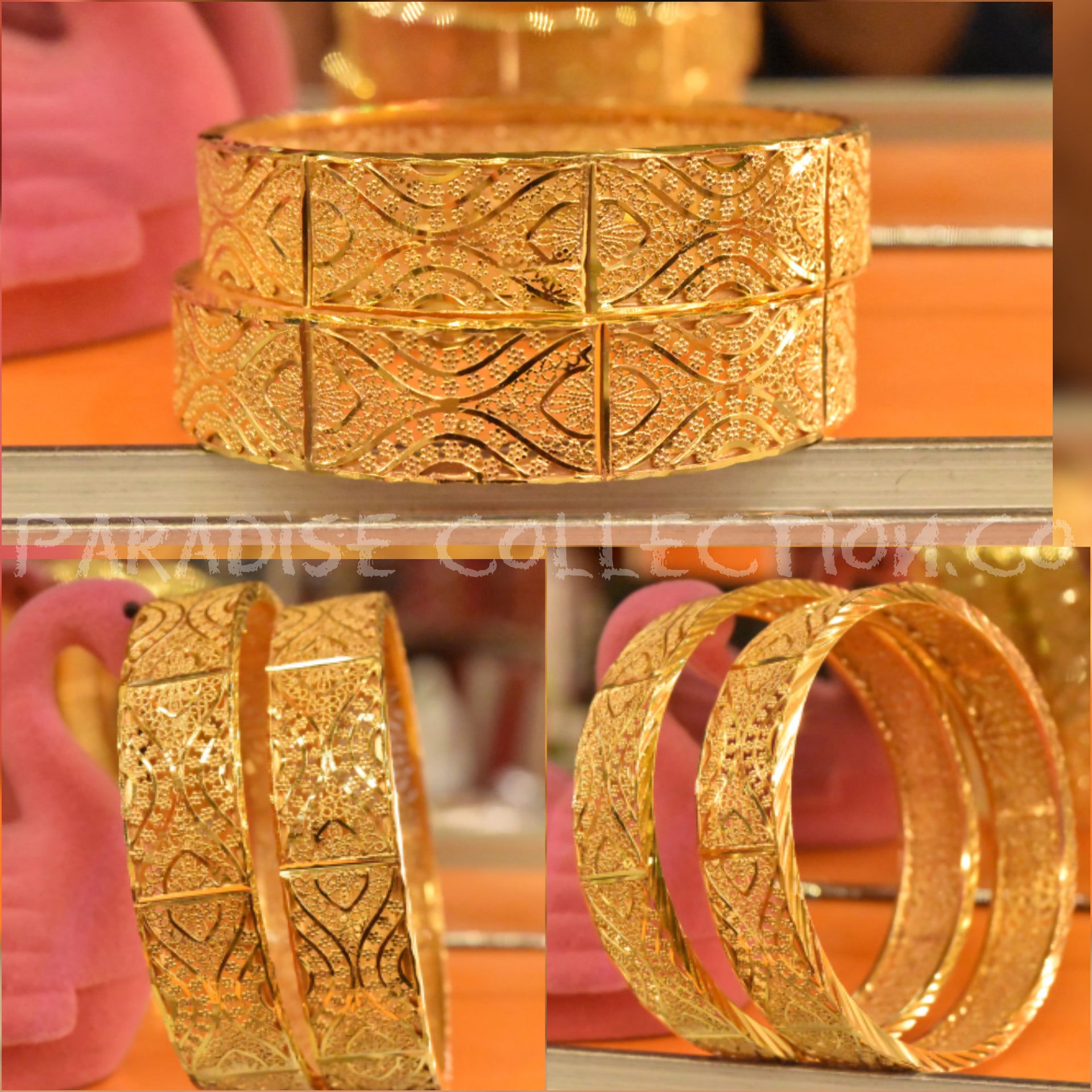 New Style Jewelry Gold Plated Bangles For Girls With Fancy Jewellry Box Free-Beautiful Gift Pack