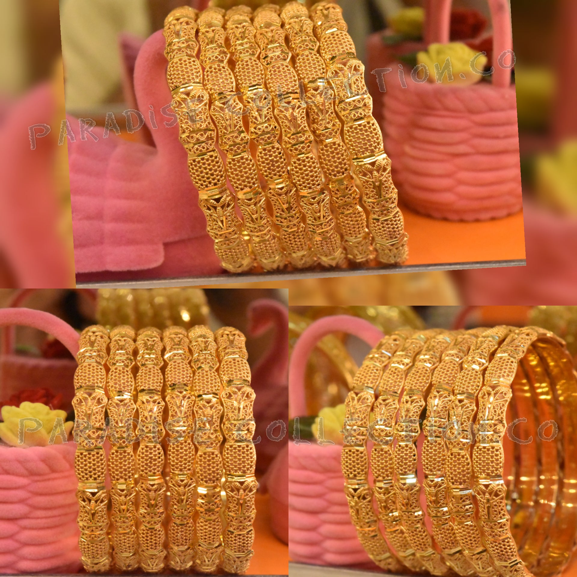 Real Gold Plated Bangles for Girls Fashionable Famous Design