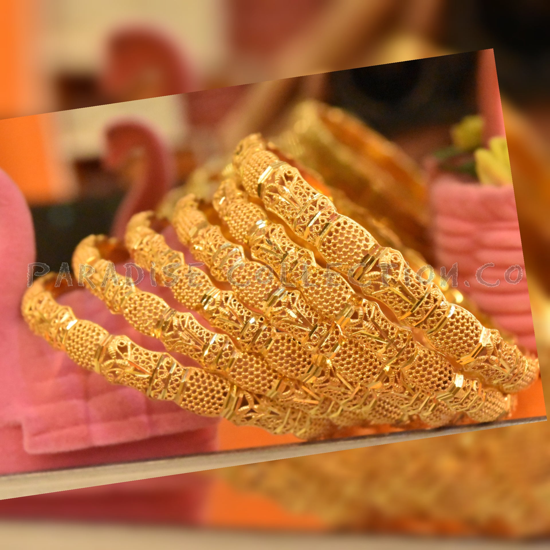 Real Gold Plated Bangles for Girls Fashionable Famous Design