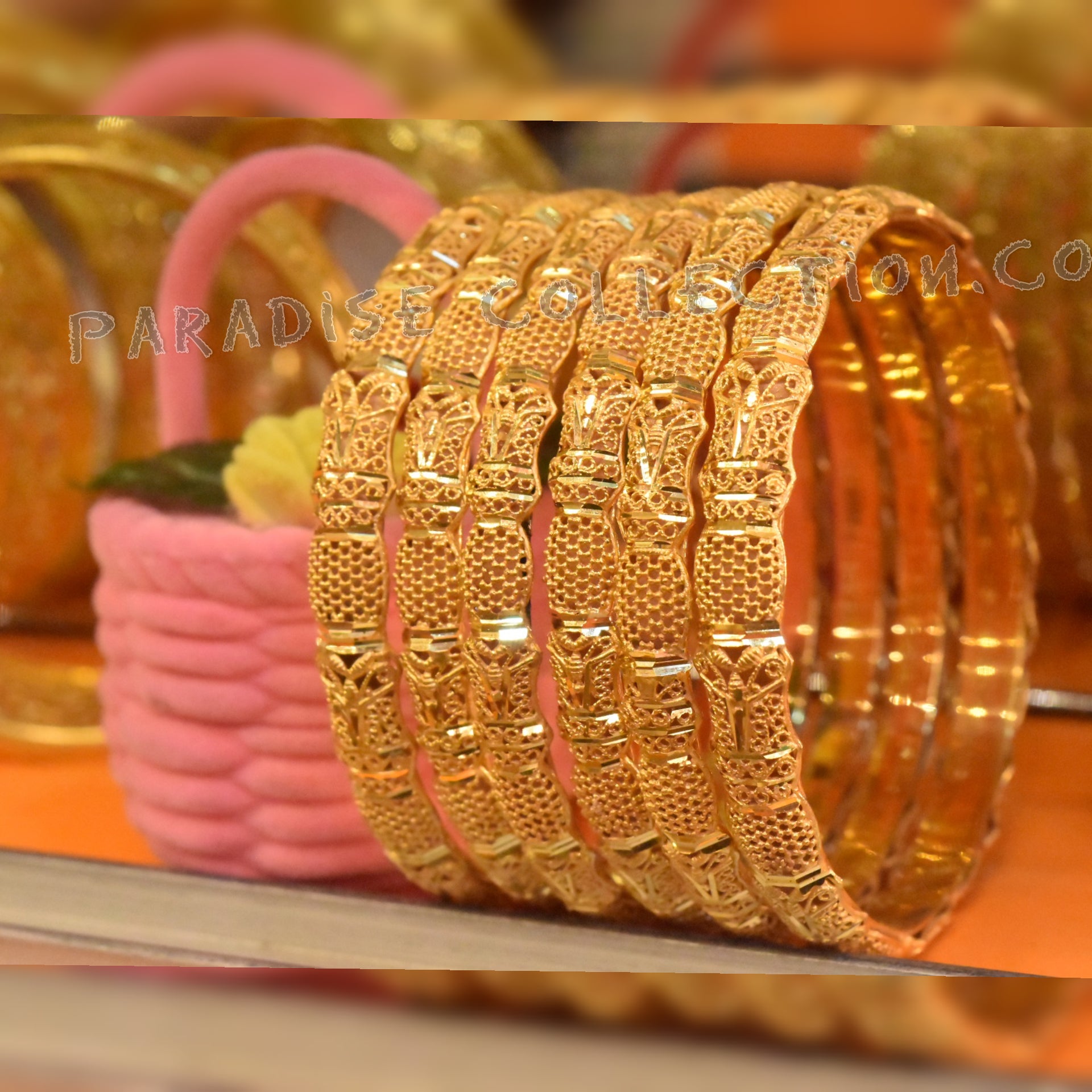 Real Gold Plated Bangles for Girls Fashionable Famous Design