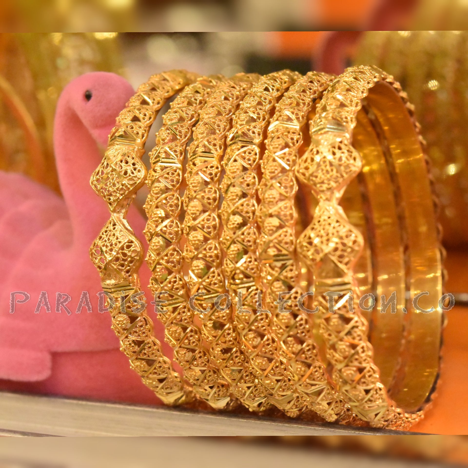 24k Gold Plated Bride Wedding Bangles With Beautiful Gift Pack