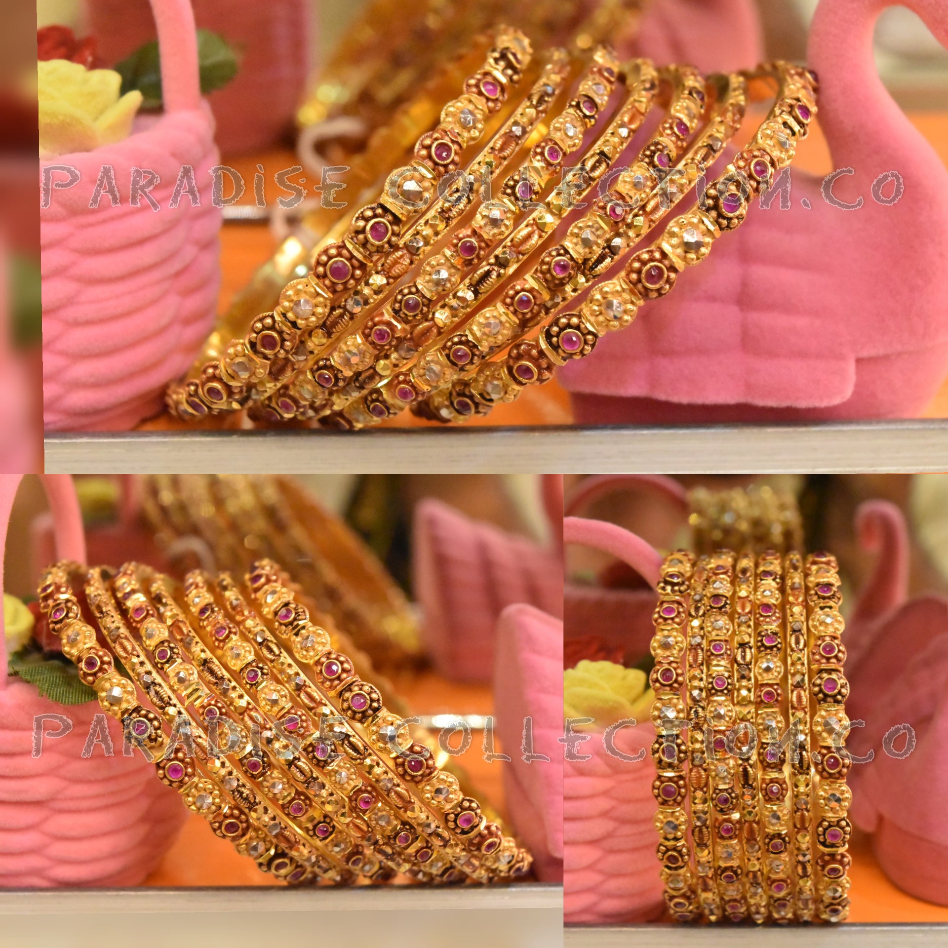 Luxury 24k Gold Plated Ethiopian Jewelry Bangles For Women With Fancy Jewelry Box Free