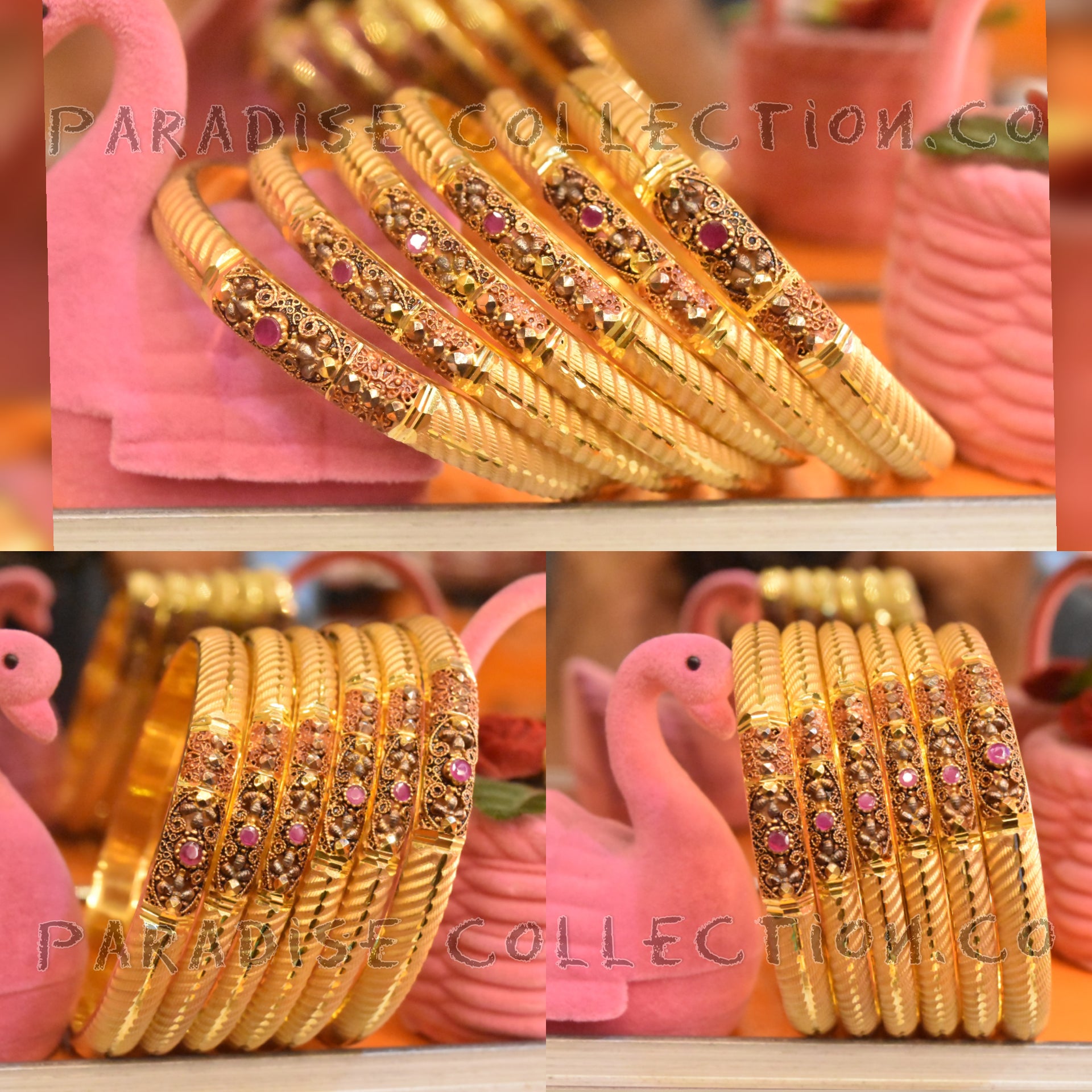 Beautiful Design Real Gold Polish Bangles & Fancy Jewelry Box Free❤️