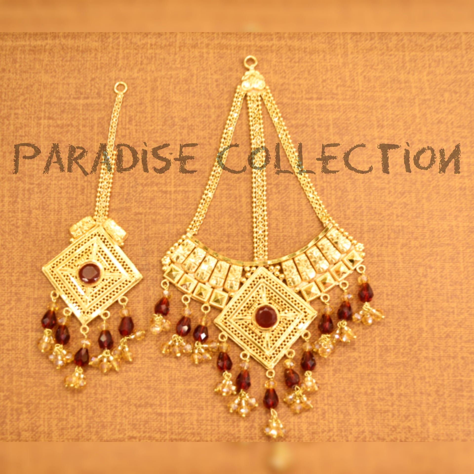 High Quality Light Weight Gold Plated Bridal Set Real Gold Design Art By Paradise