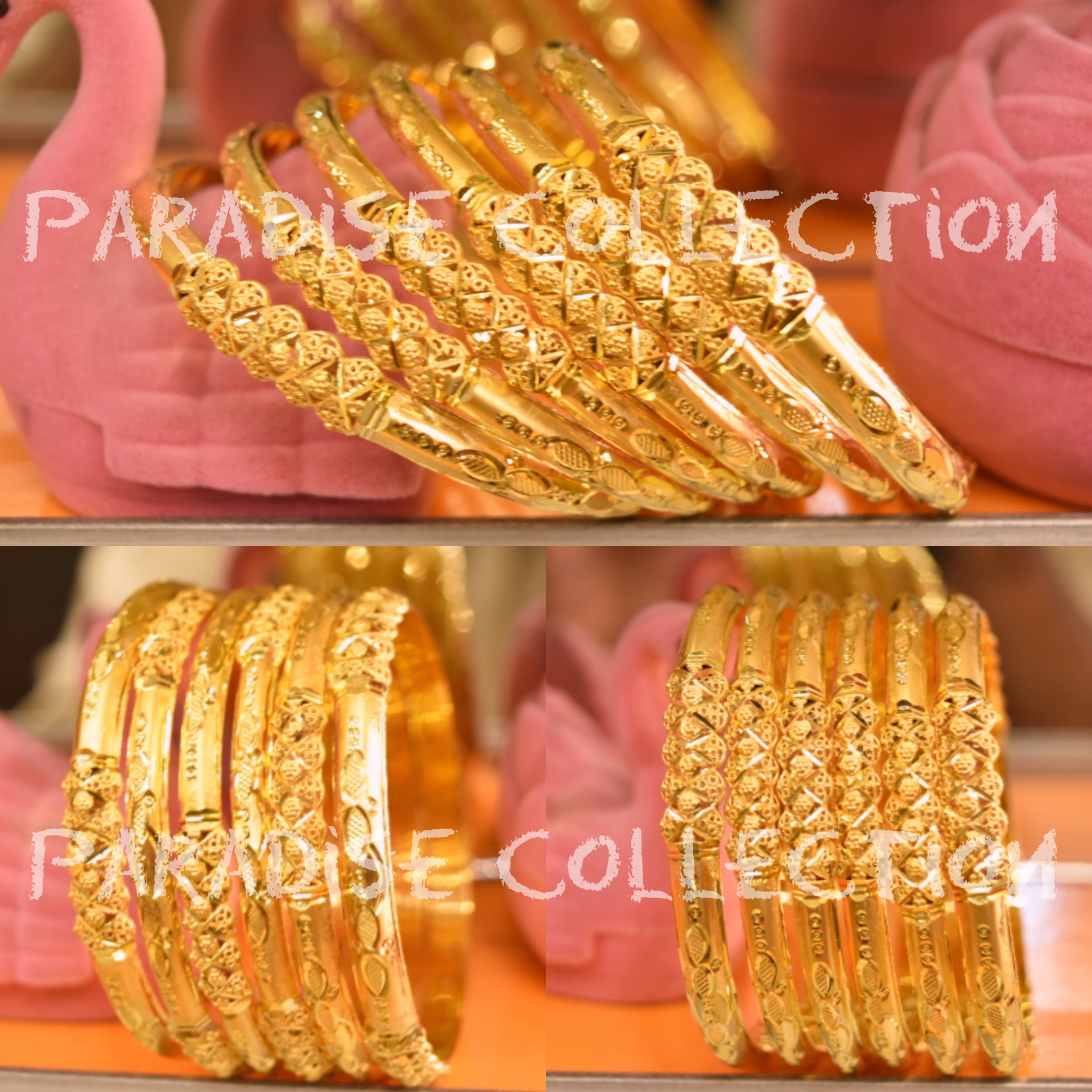 High Quality Real Gold Look Bangles With Fancy Jewelry Box Free