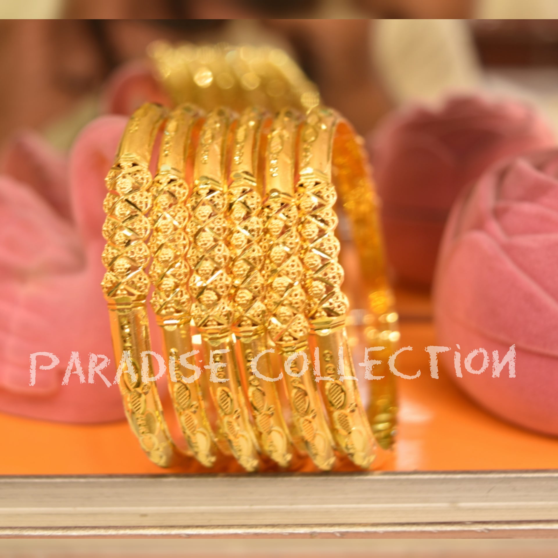 High Quality Real Gold Look Bangles With Fancy Jewelry Box Free