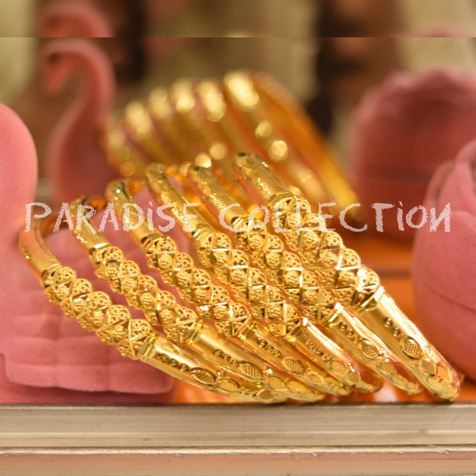 High Quality Real Gold Look Bangles With Fancy Jewelry Box Free