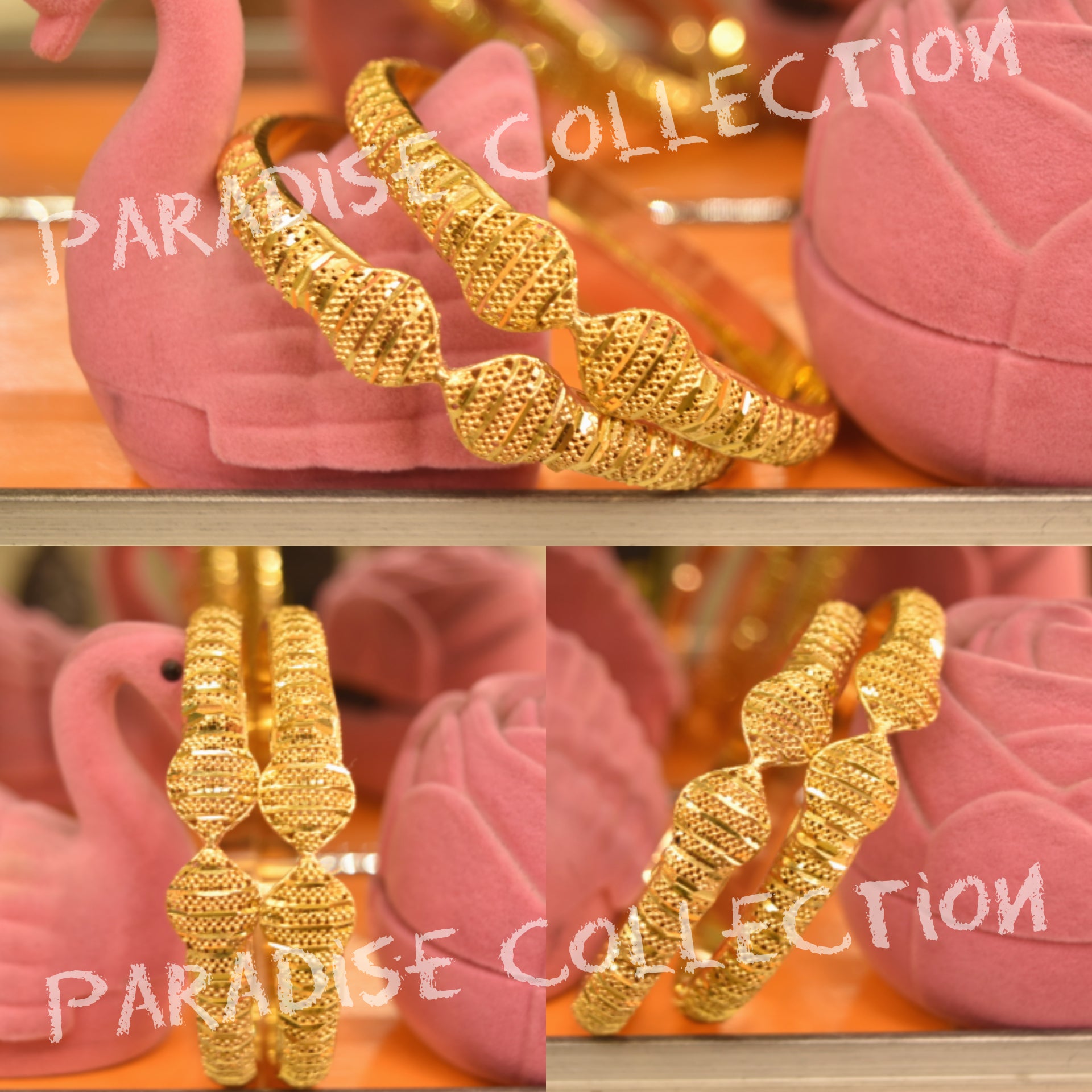 Love Gift Gold Plated Bangles For Girls With Fancy Jewelry Box Free