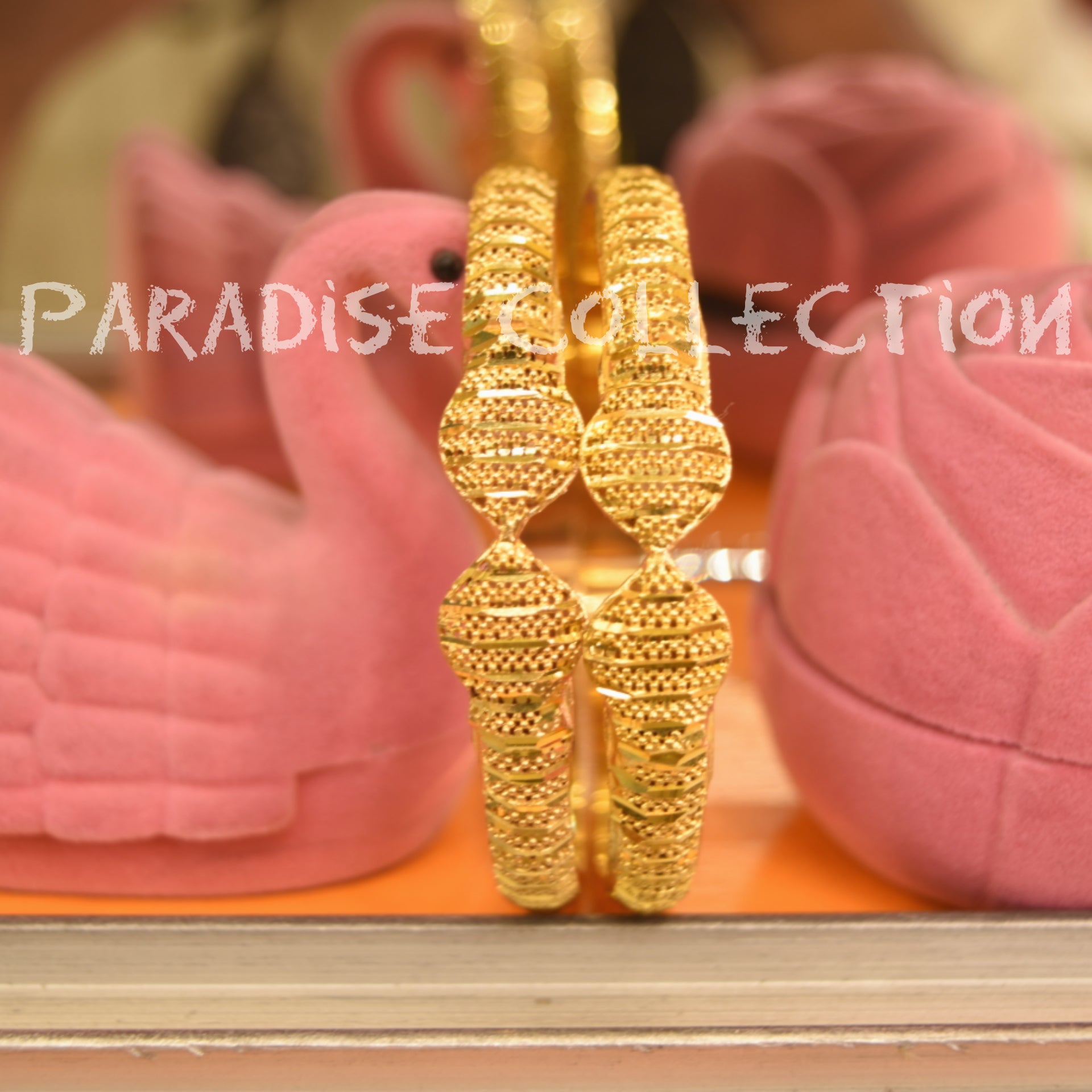 Love Gift Gold Plated Bangles For Girls With Fancy Jewelry Box Free