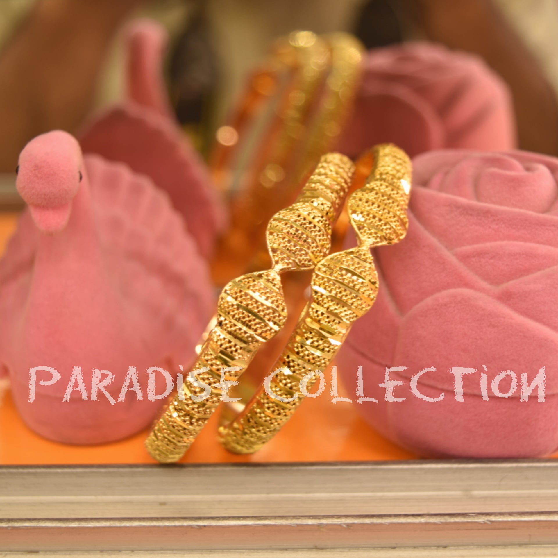 Love Gift Gold Plated Bangles For Girls With Fancy Jewelry Box Free