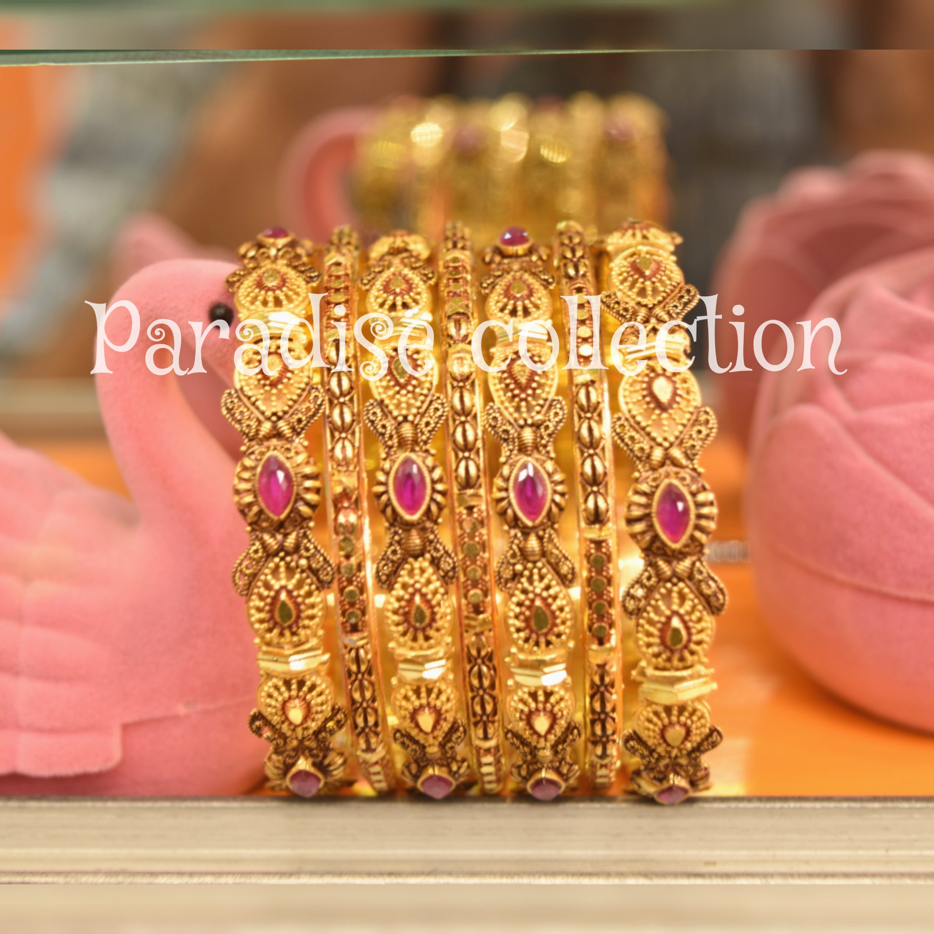 24k Gold Plated Bangles For Girls With Fancy Jewelry Box Free