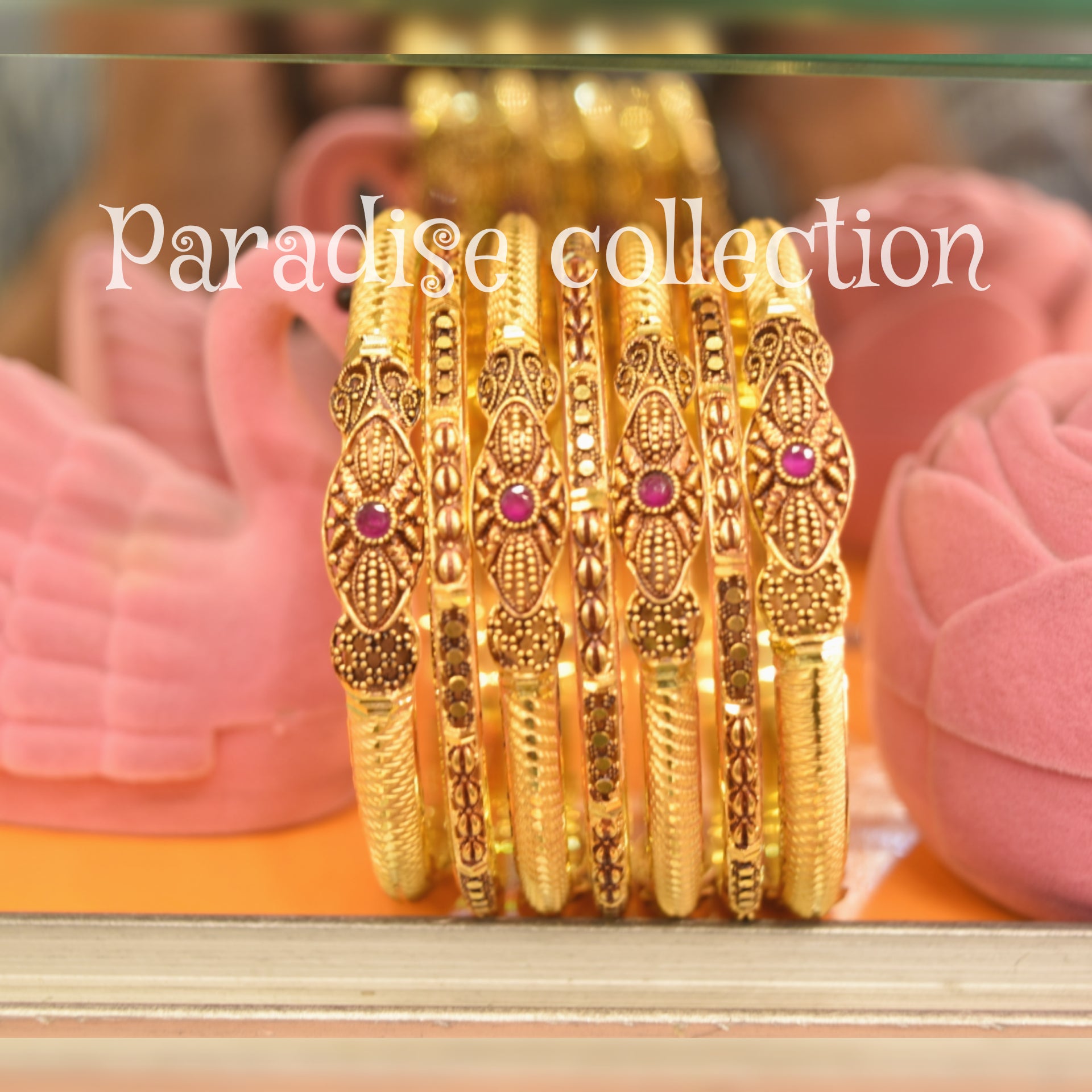 24k Gold Plated Metal Bangles For Women With Fancy Jewelry Box Free