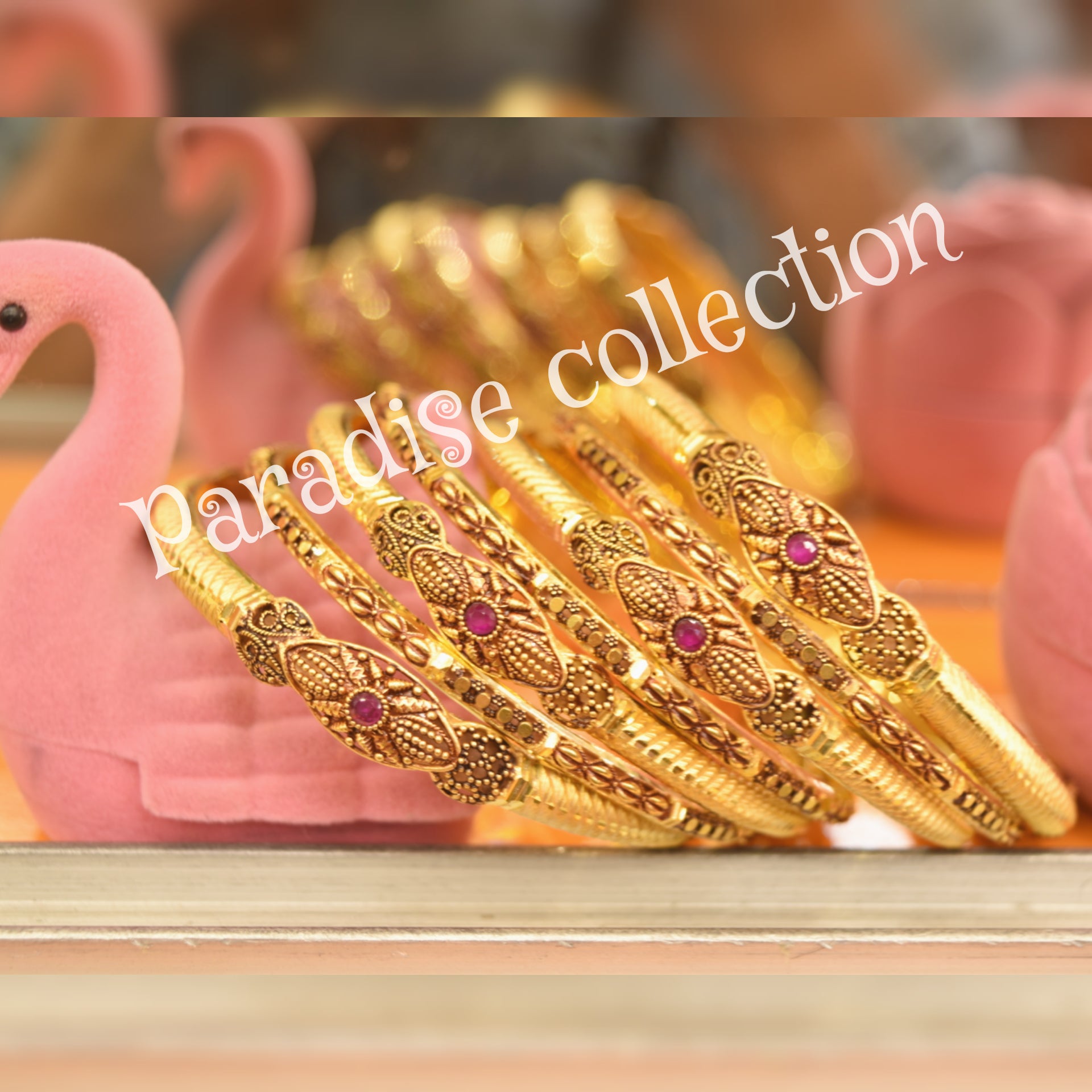 24k Gold Plated Metal Bangles For Women With Fancy Jewelry Box Free