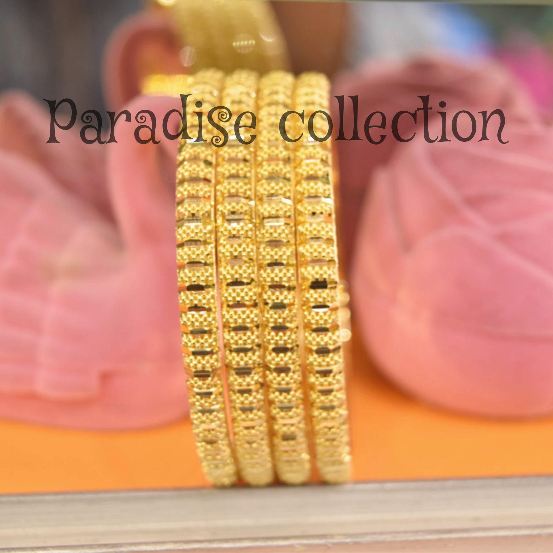 Paradise Designer Bangles 24K Gold Plated With Jewelry Box Free