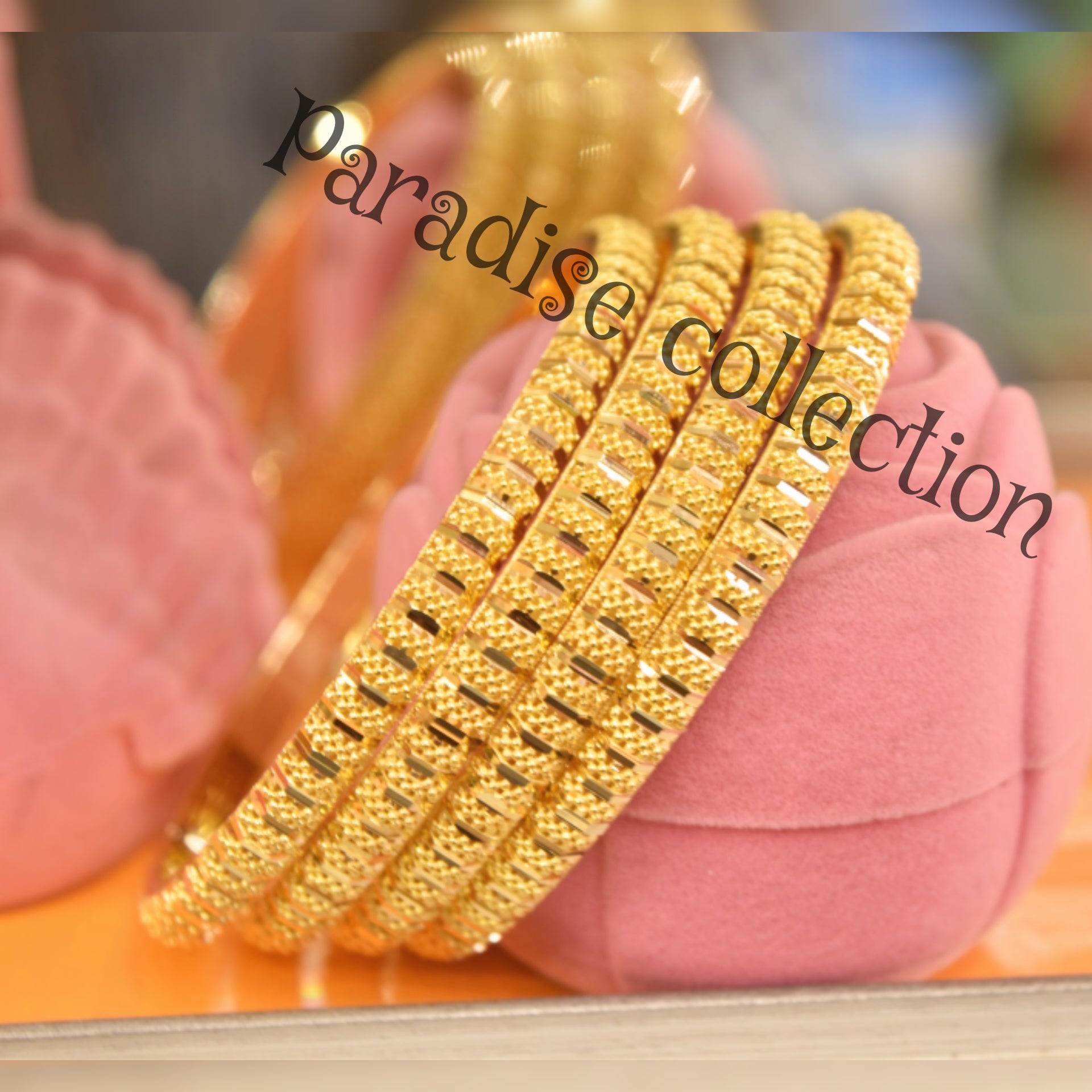 Paradise Designer Bangles 24K Gold Plated With Jewelry Box Free