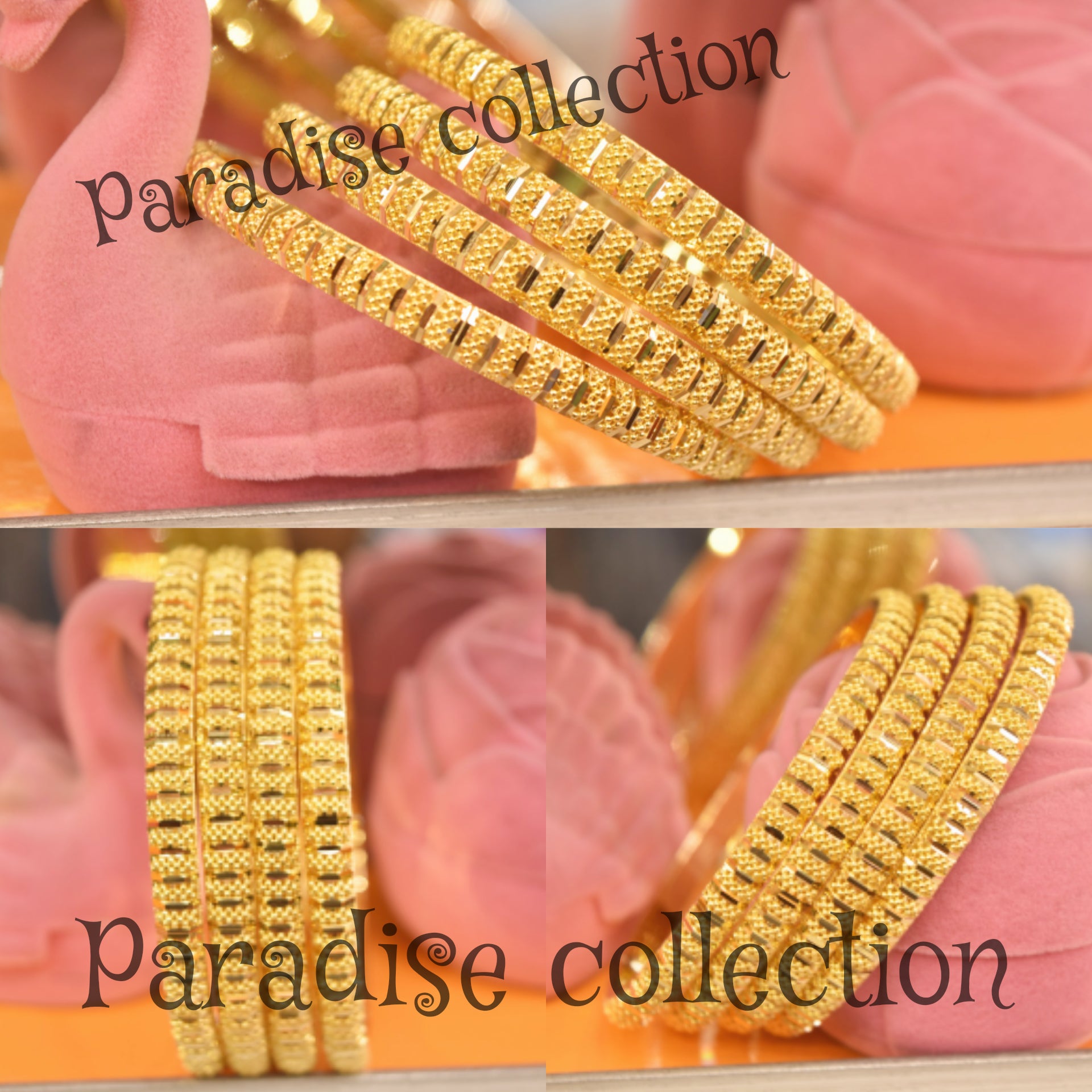 Paradise Designer Bangles 24K Gold Plated With Jewelry Box Free